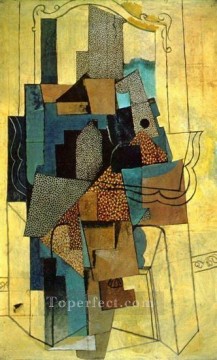  lace - Man at the fireplace 1916 cubism Pablo Picasso